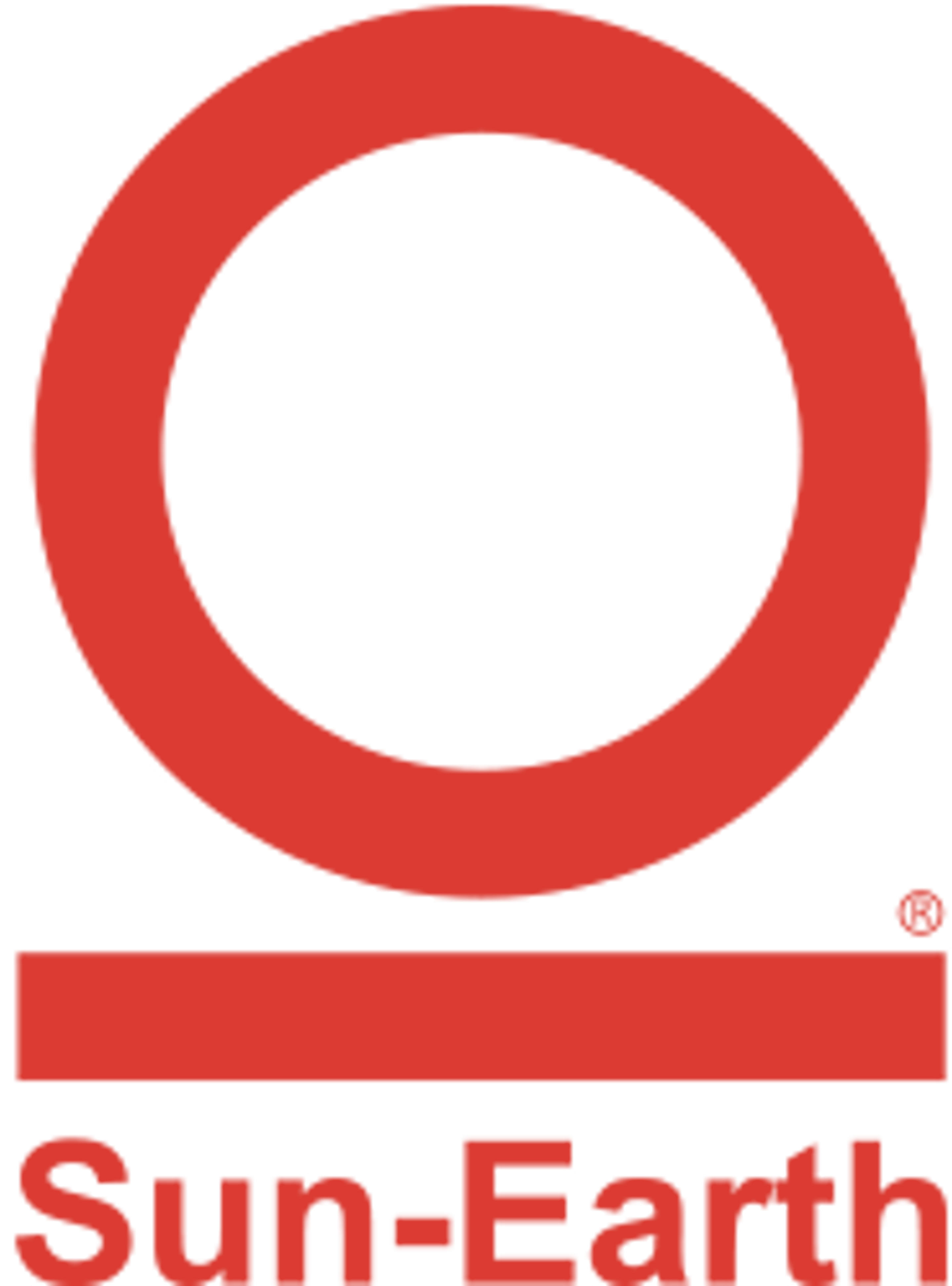 Rotes Logo mit großem C, darunter ein langer Strich und der Text „Sun-Earth“.